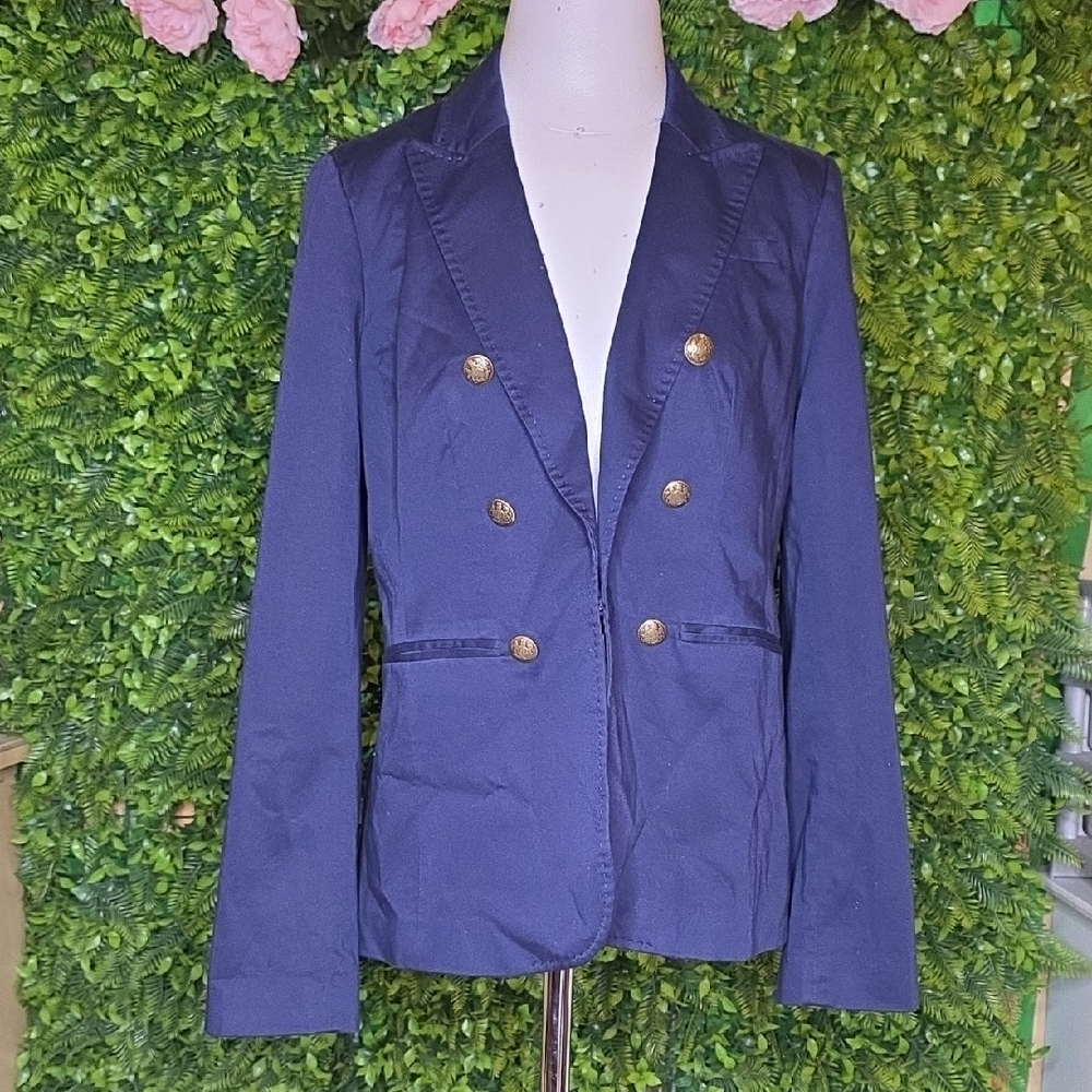 Banana Republic Dark Blue Blazer with Gold Accents